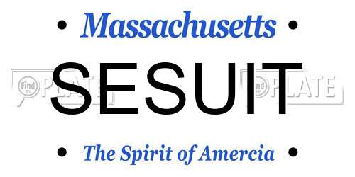 SESUIT Massachusetts License Plate