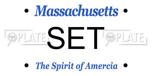 SET Massachusetts License Plate