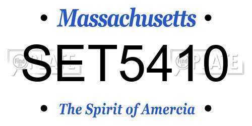 SET5410 Massachusetts License Plate