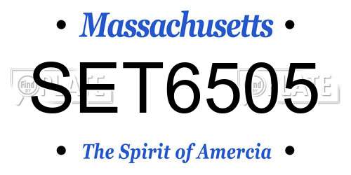 SET6505 Massachusetts License Plate