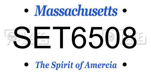 SET6508 Massachusetts License Plate