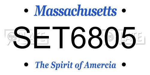 SET6805 Massachusetts License Plate