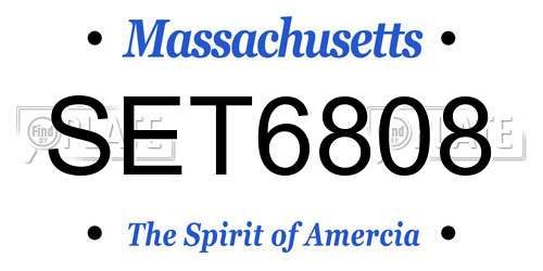 SET6808 Massachusetts License Plate