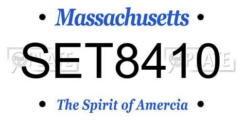 SET8410 Massachusetts License Plate