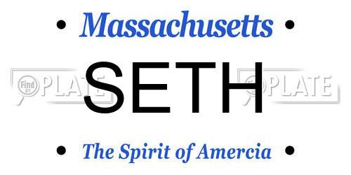 SETH Massachusetts License Plate