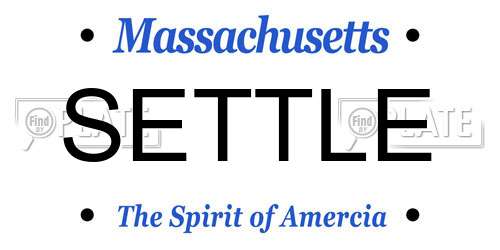 SETTLE Massachusetts License Plate