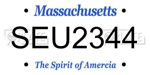 SEU2344 Massachusetts License Plate