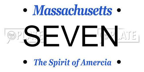 SEVEN Massachusetts License Plate