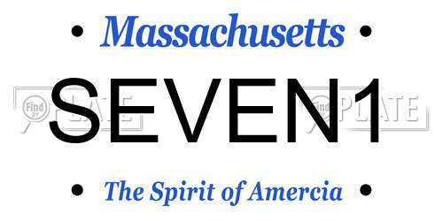 SEVEN1 Massachusetts License Plate