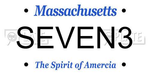 SEVEN3 Massachusetts License Plate