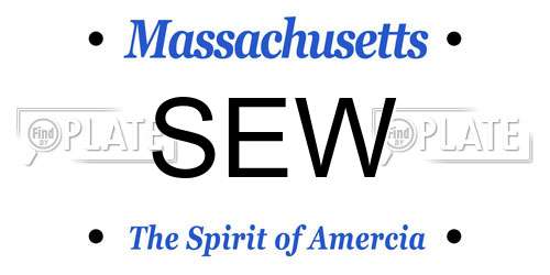 SEW Massachusetts License Plate