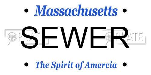 SEWER Massachusetts License Plate