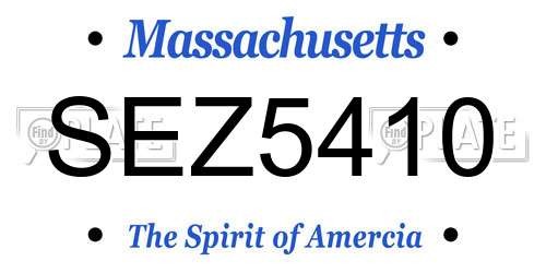 SEZ5410 Massachusetts License Plate