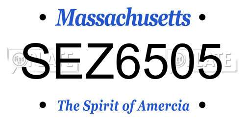 SEZ6505 Massachusetts License Plate