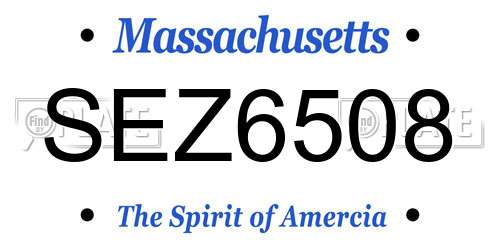 SEZ6508 Massachusetts License Plate