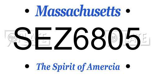 SEZ6805 Massachusetts License Plate