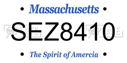 SEZ8410 Massachusetts License Plate