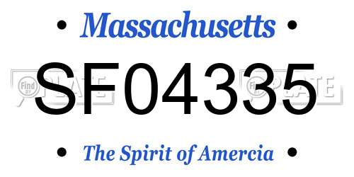 SF04335 Massachusetts License Plate