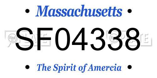 SF04338 Massachusetts License Plate