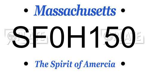 SF0H150 Massachusetts License Plate