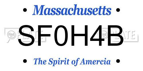 SF0H4B Massachusetts License Plate