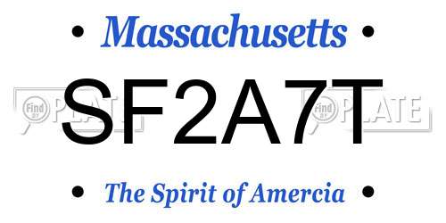 SF2A7T Massachusetts License Plate
