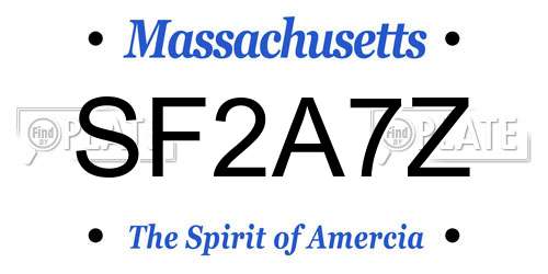 SF2A7Z Massachusetts License Plate
