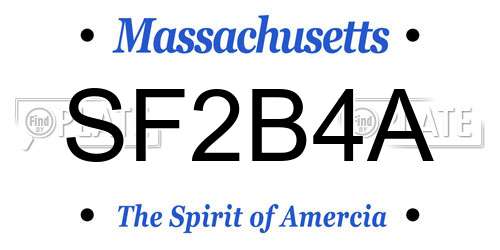 SF2B4A Massachusetts License Plate