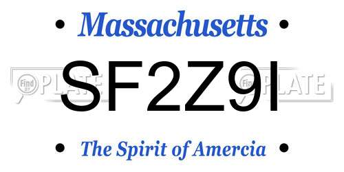 SF2Z9I Massachusetts License Plate