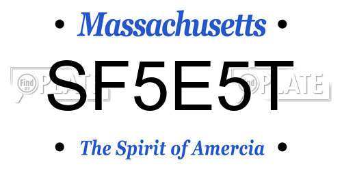 SF5E5T Massachusetts License Plate