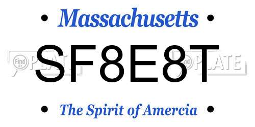 SF8E8T Massachusetts License Plate