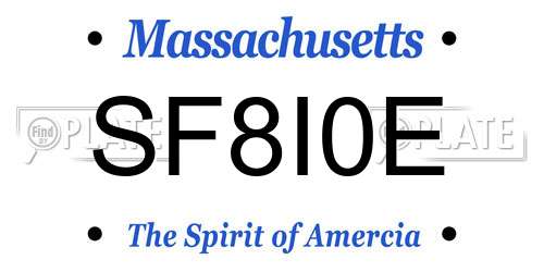 SF8I0E Massachusetts License Plate