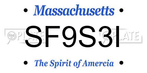 SF9S3I Massachusetts License Plate