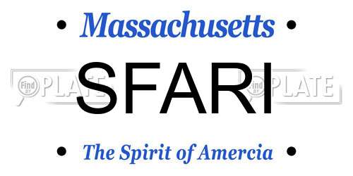 SFARI Massachusetts License Plate