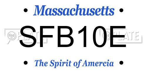 SFB10E Massachusetts License Plate