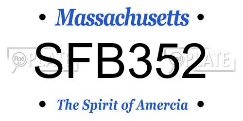 SFB352 Massachusetts License Plate