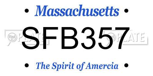 SFB357 Massachusetts License Plate