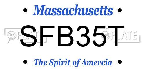 SFB35T Massachusetts License Plate