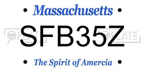 SFB35Z Massachusetts License Plate