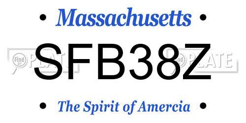 SFB38Z Massachusetts License Plate