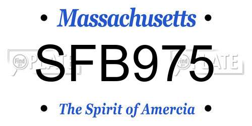 SFB975 Massachusetts License Plate