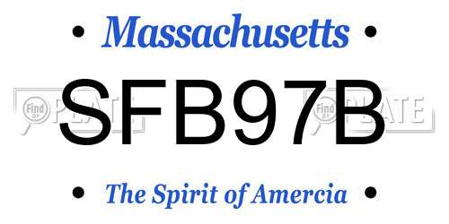 SFB97B Massachusetts License Plate