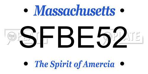 SFBE52 Massachusetts License Plate