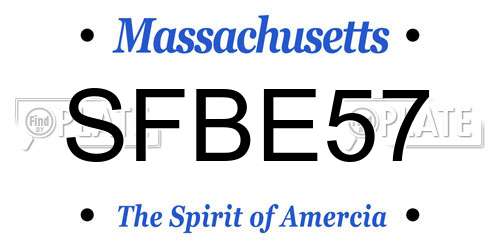 SFBE57 Massachusetts License Plate