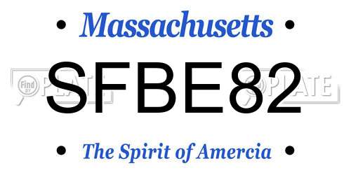 SFBE82 Massachusetts License Plate