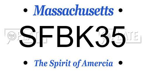 SFBK35 Massachusetts License Plate