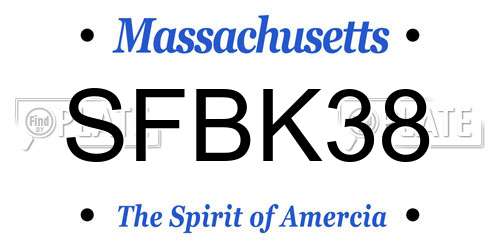 SFBK38 Massachusetts License Plate