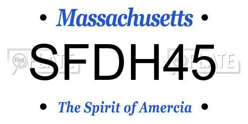 SFDH45 Massachusetts License Plate