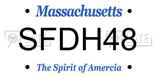 SFDH48 Massachusetts License Plate