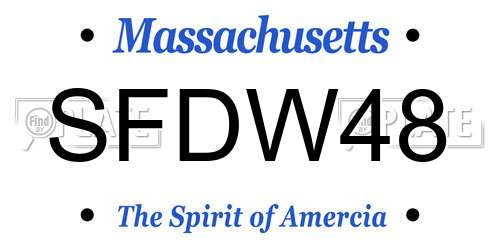 SFDW48 Massachusetts License Plate